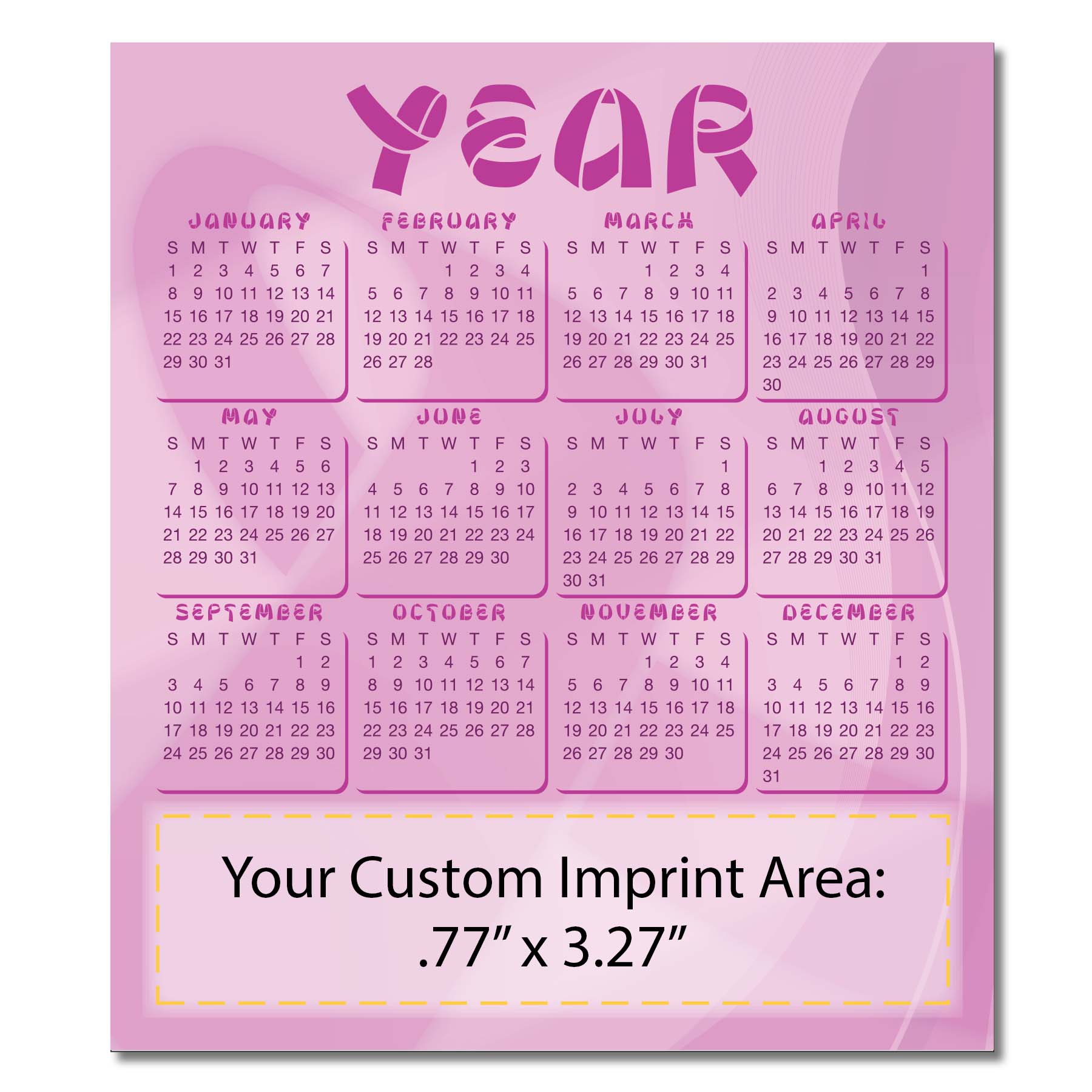 MG19148-30 - 3.5" x 4" Small Magnetic Calendar 30 Mil